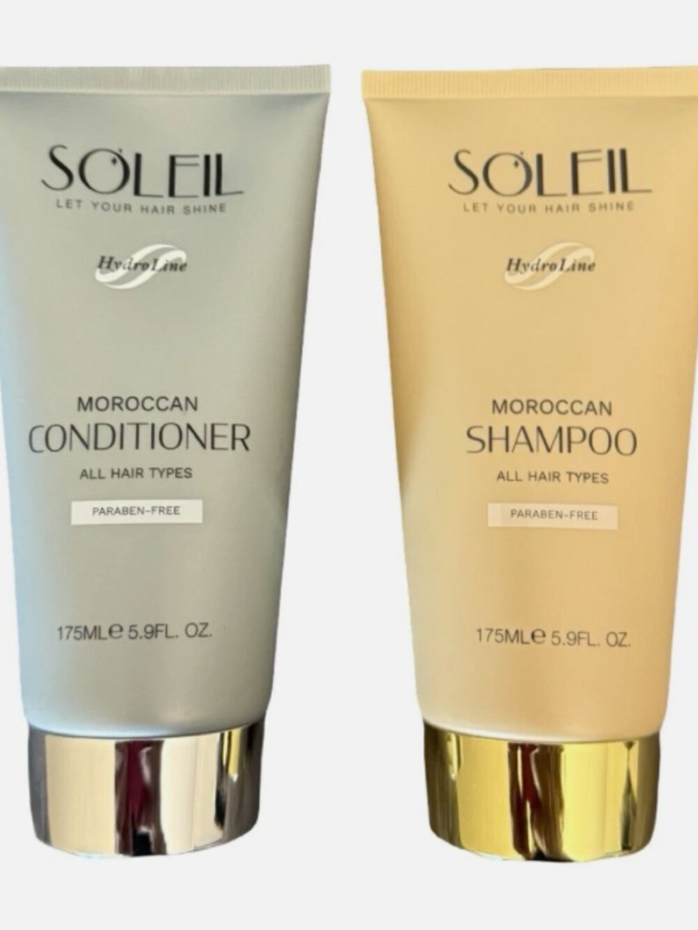 SOLEIL MOROCCAN SHAMPOO&CONDITIONER-PARABEN-FREE-ALL HAIR TYPES-5.9oz/175ml EACH